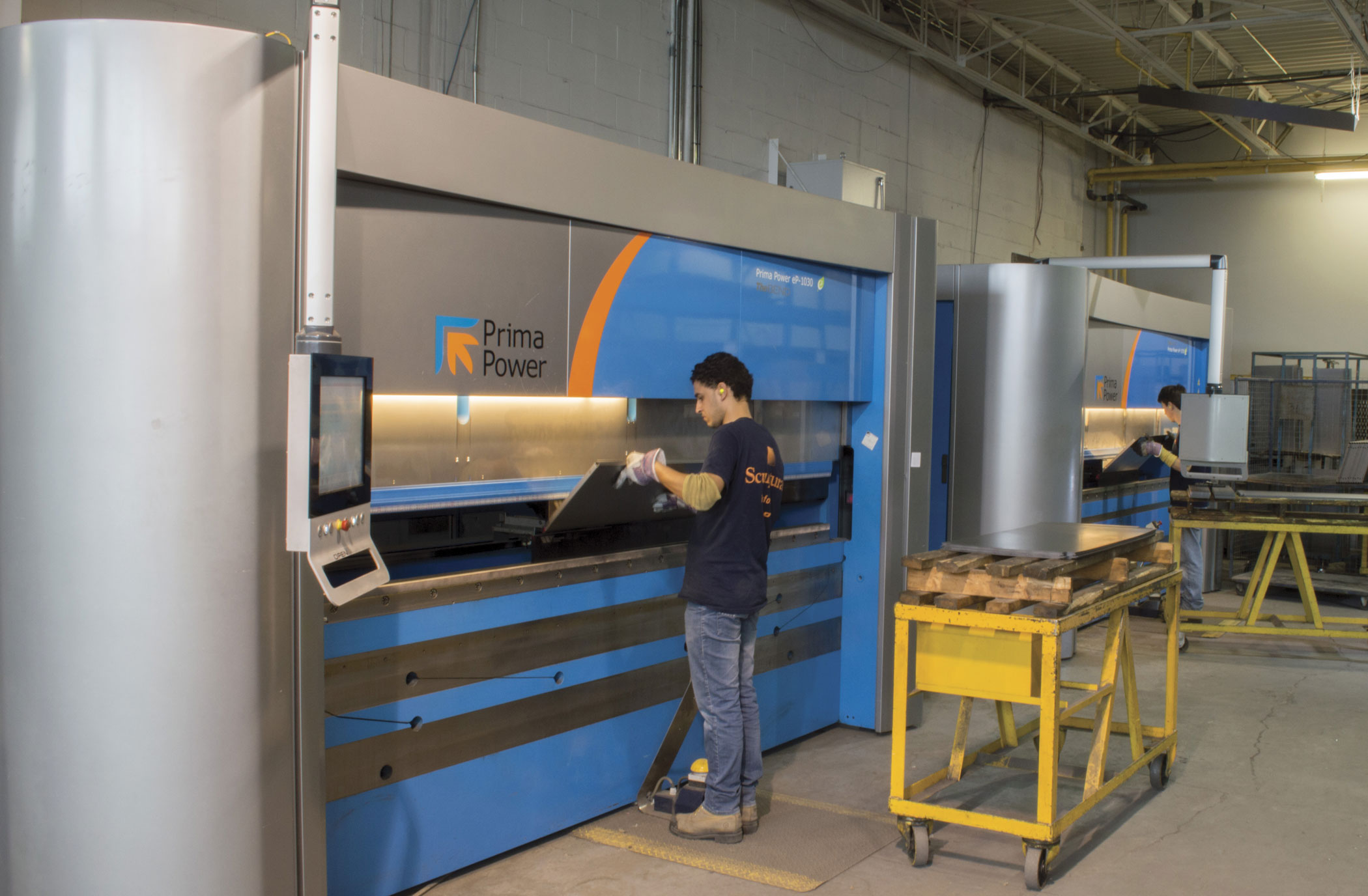 When Flexfab purchased the E6 turret punch press it also purchased two Prima Power eP-1030 servo electric press brakes.