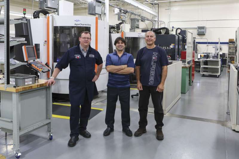 From left: Zdenek Studnicka, founder of Cad-Tooling, Cyrus Jebely, founder of Prosin Mold, and Carmen Goudey.