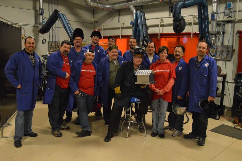 Manufacturing educators from the Halton District School Board pose for a group picture with Canadian Welding Association’s Manager for Western Canada Ken McKen. 