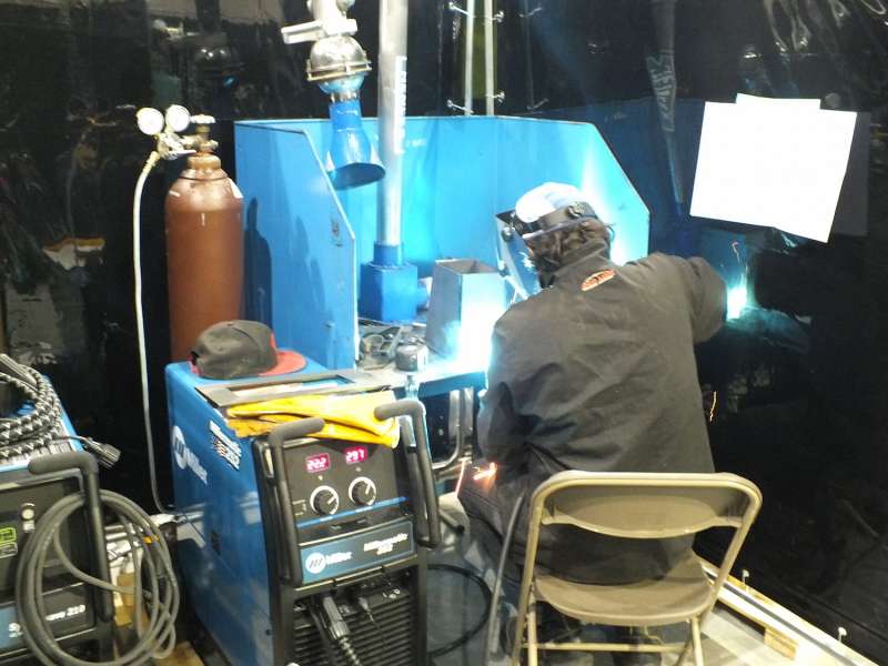 A welding competitor at the Ontario Skills Competition