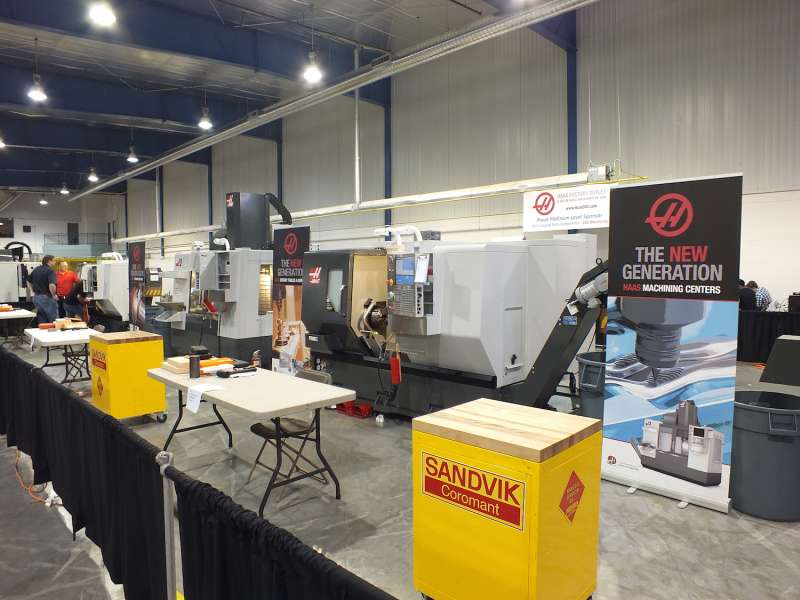The CNC Machining competition area at Ontario Skills Competition