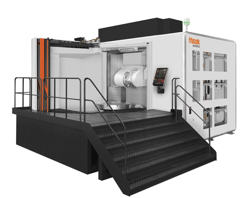 Mazak's Integrex e-1600V/10S fuses five axis machining with vertical turning.