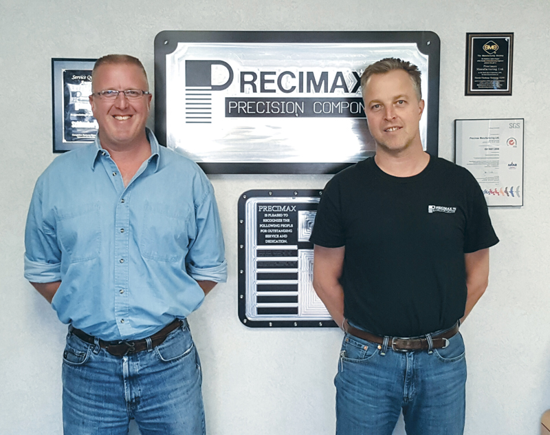 Brothers Pete, left, and Dave Kool, run Precimax Mfg. Ltd., a business their father Morris opened in 1976.