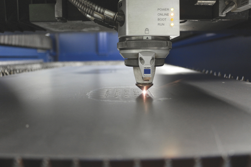 Fiber lasers perform complicated piercing routines.  Image: TRUMPF