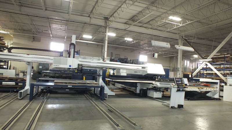 The TRUMPF punch laser combination machine used to fabricate the E-House