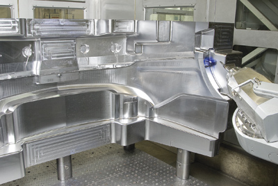 A typical larger mould machined on one of Omega's five axis machine tools.