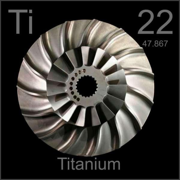 Titanium bladed impeller disk from periodictable.com