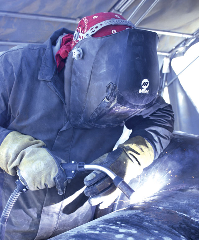 Improper welding technique and improper machine settings are common issues that lead to weld problems in pipeline work.  Image: Miller Electric 