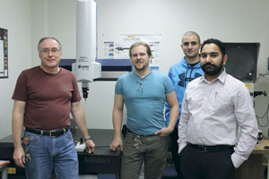 From left: Paul Carlidge, lab coordinator; Steven Howard, instructor, CNC welding and machining; Paul Mallia, tool crib monitor, and Parneet Saggu.