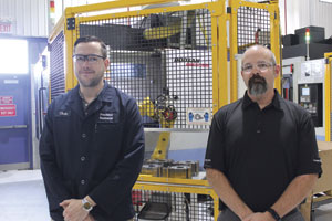 Left: Chris Weiland, environmental and continuous improvement coordinator, and Brant Kardas, manufacturing engineer.
