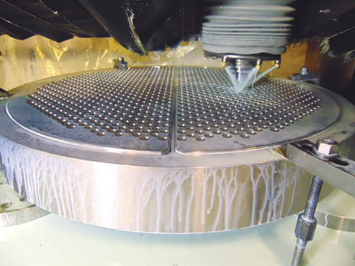 Holemaking at Titanium Fabrication, based in St. Laurent, QC, a heat exchanger manufacturer. Image: Titanium Fabrication