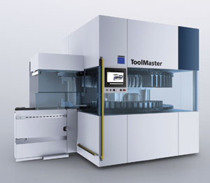 TRUMPF's ToolMaster for bending machines. The classic model has a magazine wheel with 40 or 70 toolholders with a swivel arm that brings tools into position. Tool capacity of the ToolMaster Linear can be expanded up to 90 tool cartridges.