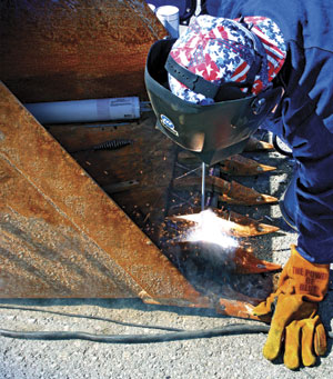 Flexibility of use on materials and location is another strength of stick welding.  Image: Miller Electric