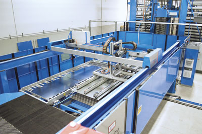 Prima Power's material handling system is part of its flexible manufacturing systems for lasers, punch and bending systems.