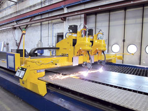 Plasma has a large dynamic range for cutting different types of metals in different thicknesses, says Kal Shergill, president of MicroStep Canada. Seen here is the company's MG multi-function CNC plasma and oxyfuel cutting machine. It can perform bevel cutting, drilling and plate positioning.