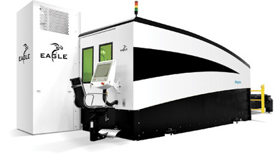 Fiber laser technology has revolutionized the laser cutting arena, says Eric St. James of Paramount Machinery, distributor of the Eagle fiber laser machine seen here.