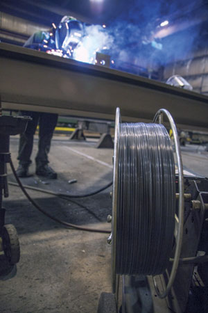 Using inexpensive wire in a MIG welding process will lead to poor results and weldment failure.  Image: Miller