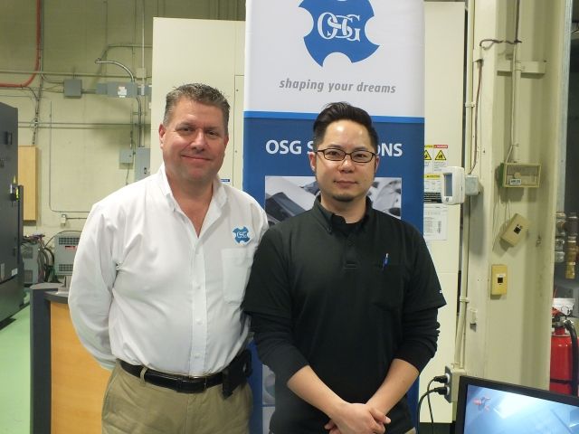 Many tooling suppliers were on had on each of the open houses. See here are Craig Ramsey and Sam Matsumoto of OSG.