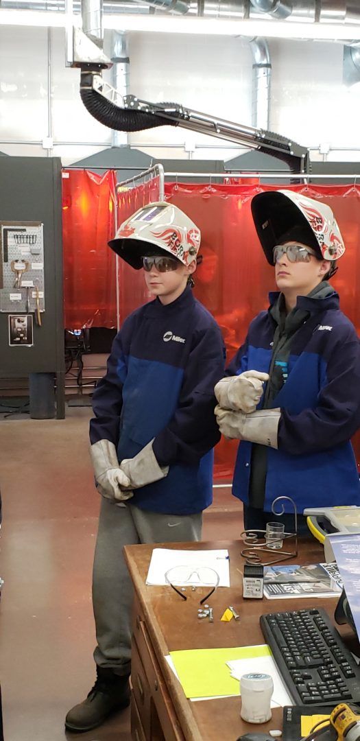 Grade 8 students at the MOM welding camp