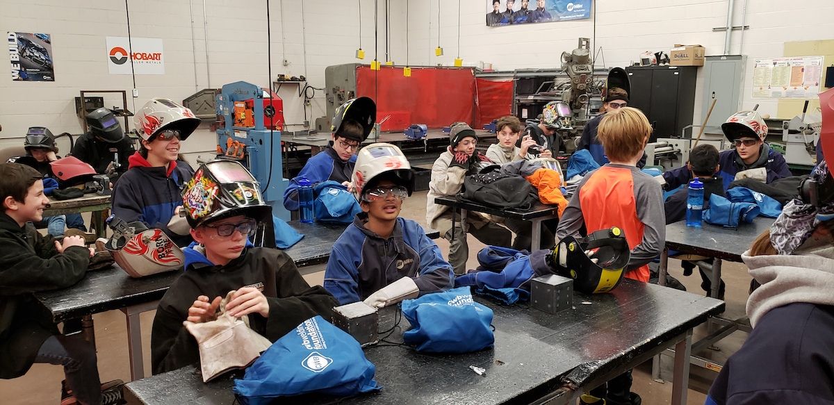 Participating students at the MOM welding camp in Orangeville