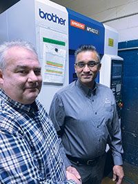 John Baxter (left), general manager and Gurpreet Badh, vice president of A’s Precision Machining. 